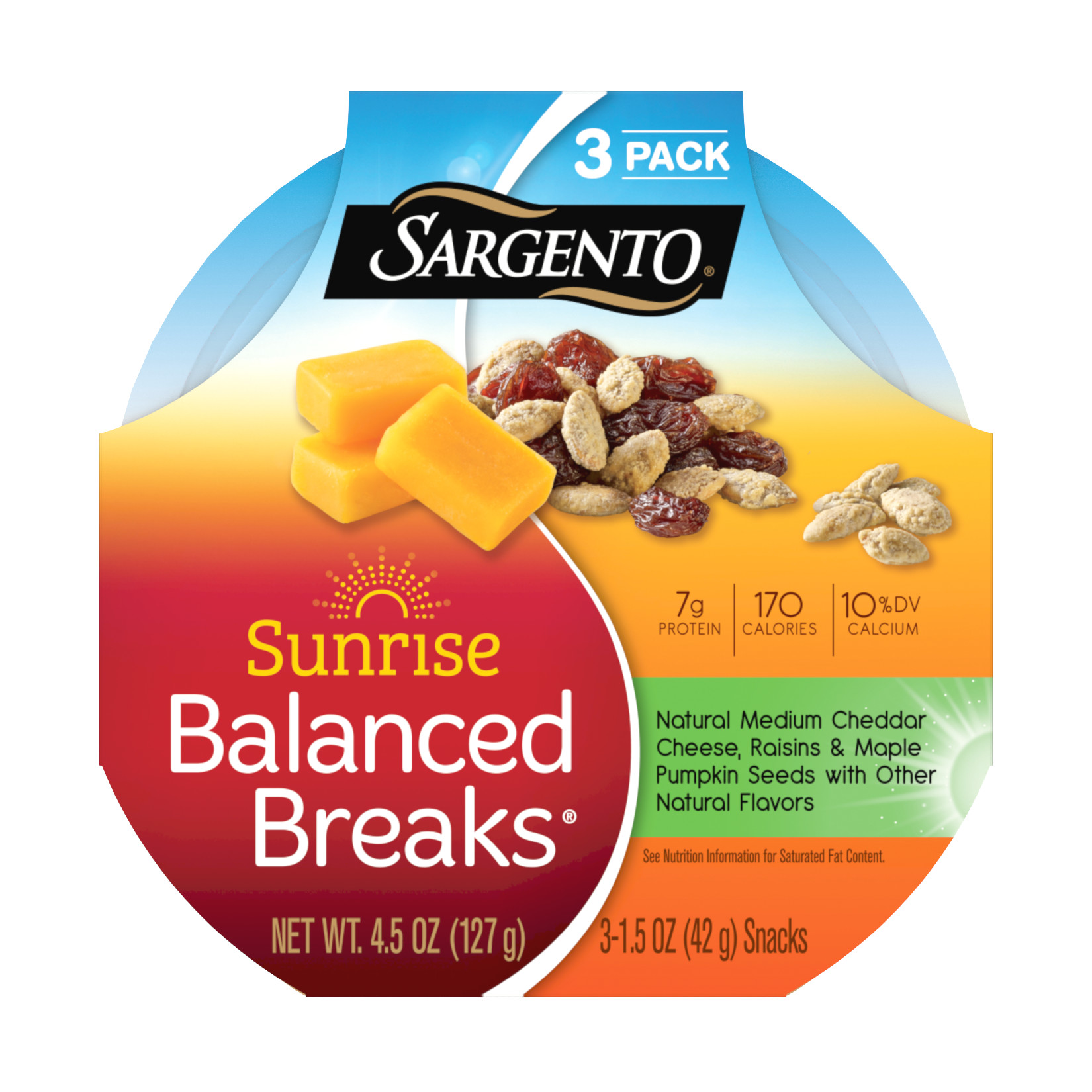 Sargento® Sunrise Balanced Breaks® with Medium Cheddar Cheese, Maple-Flavored Pumpkin Seeds and Raisins
