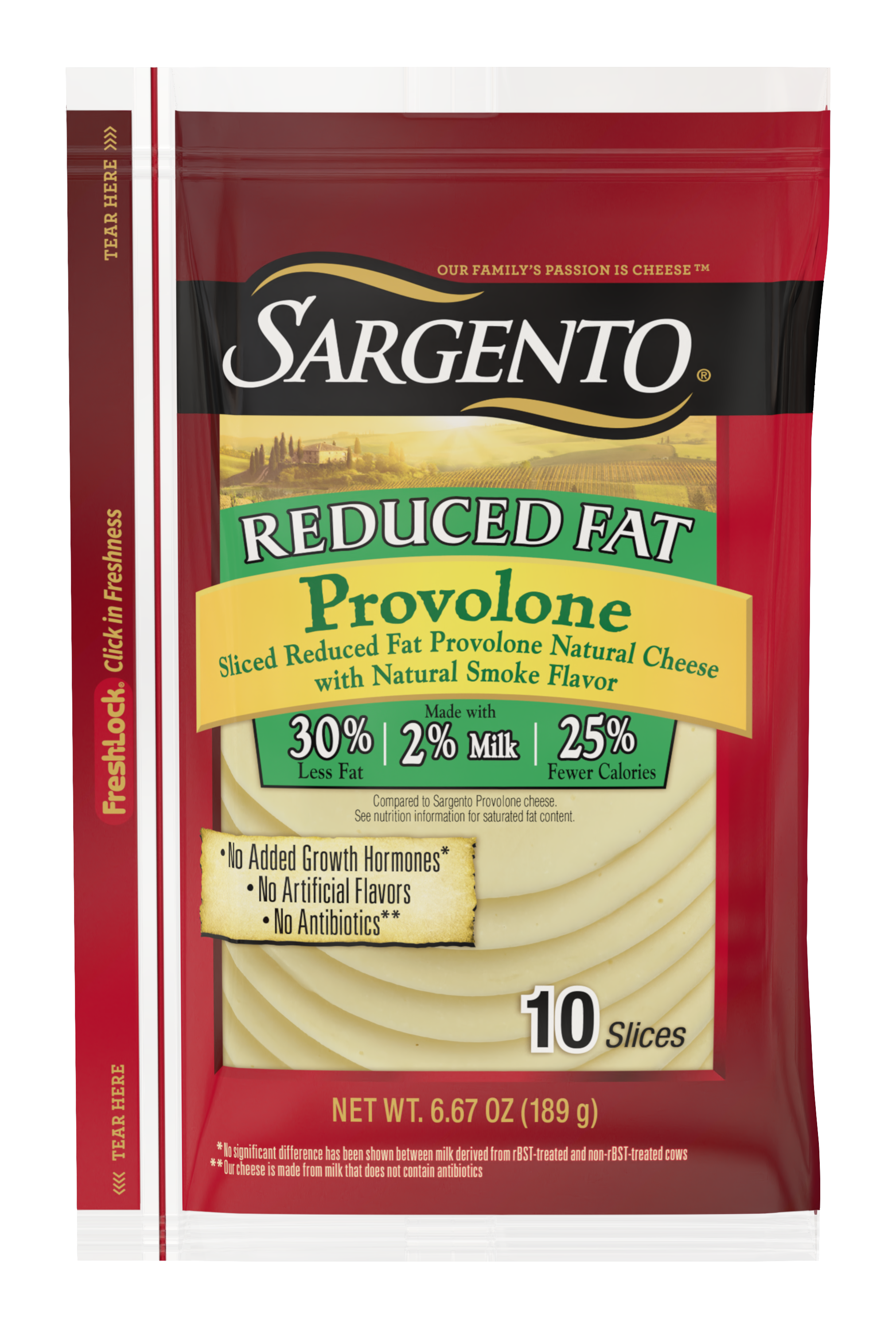 Sargento® Sliced Reduced Fat Provolone Natural Cheese with Natural Smoke Flavor