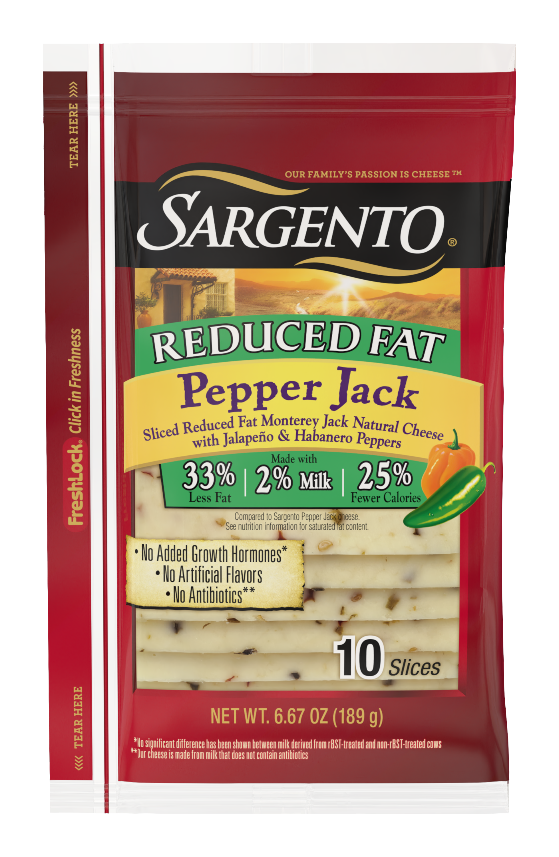 Sargento® Sliced Reduced Fat Pepper Jack Natural Cheese