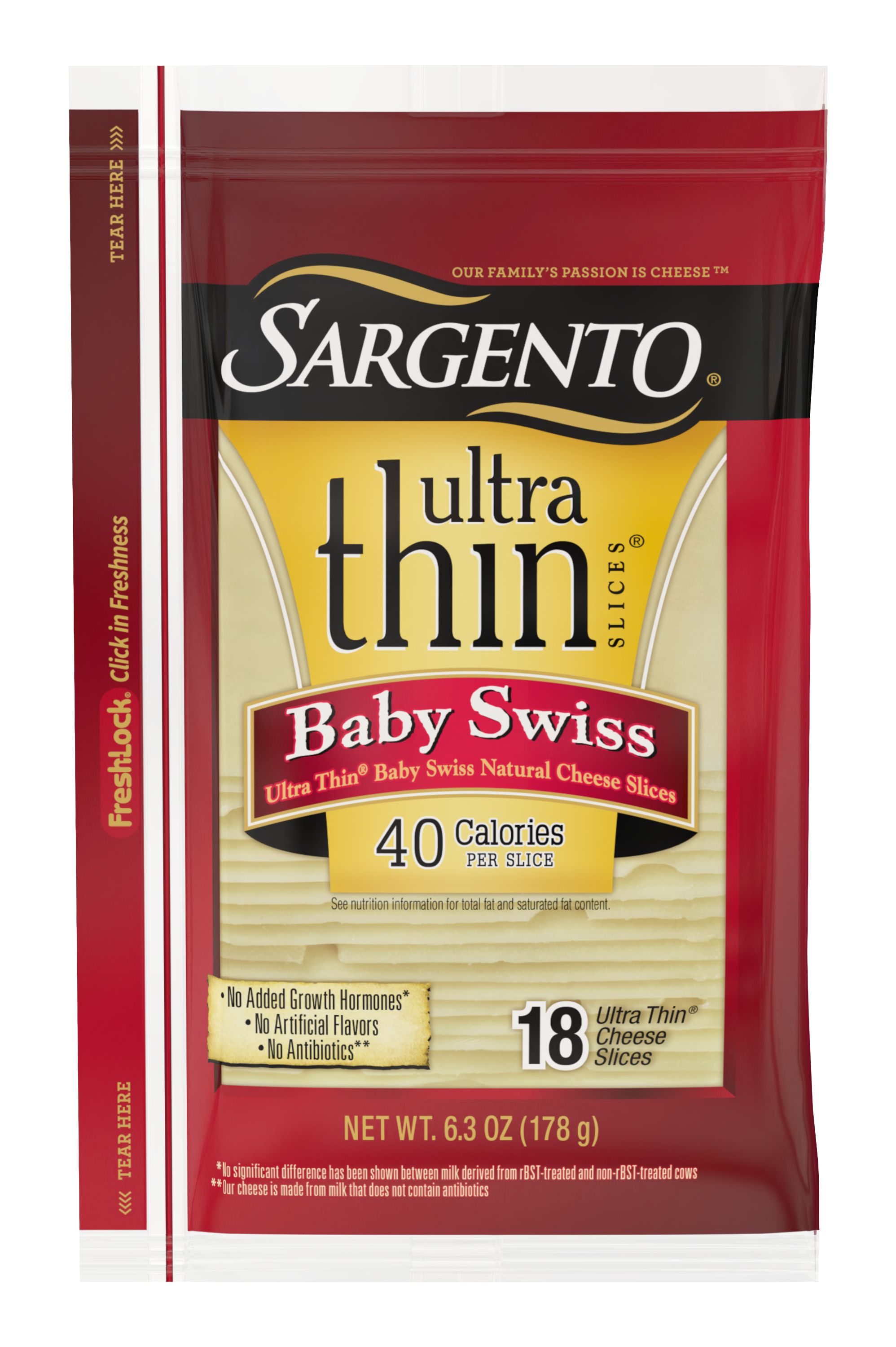 Sargento® Baby Swiss Natural Cheese Ultra Thin® Slices