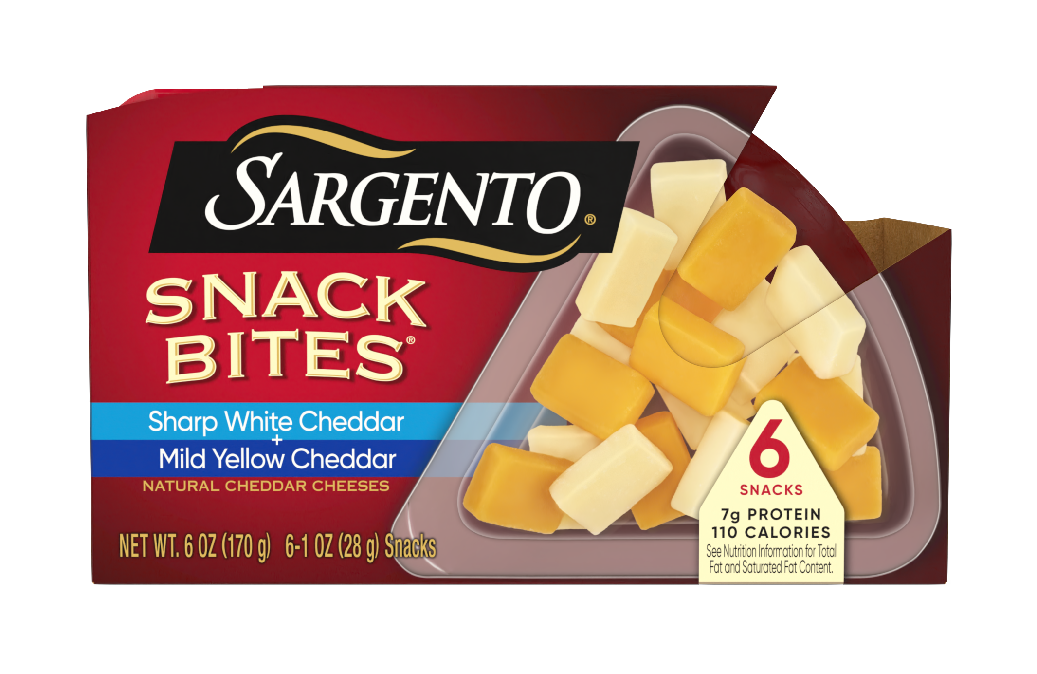 Sargento® Snack Bites® Sharp White Cheddar + Mild Yellow Natural Cheddar Cheeses