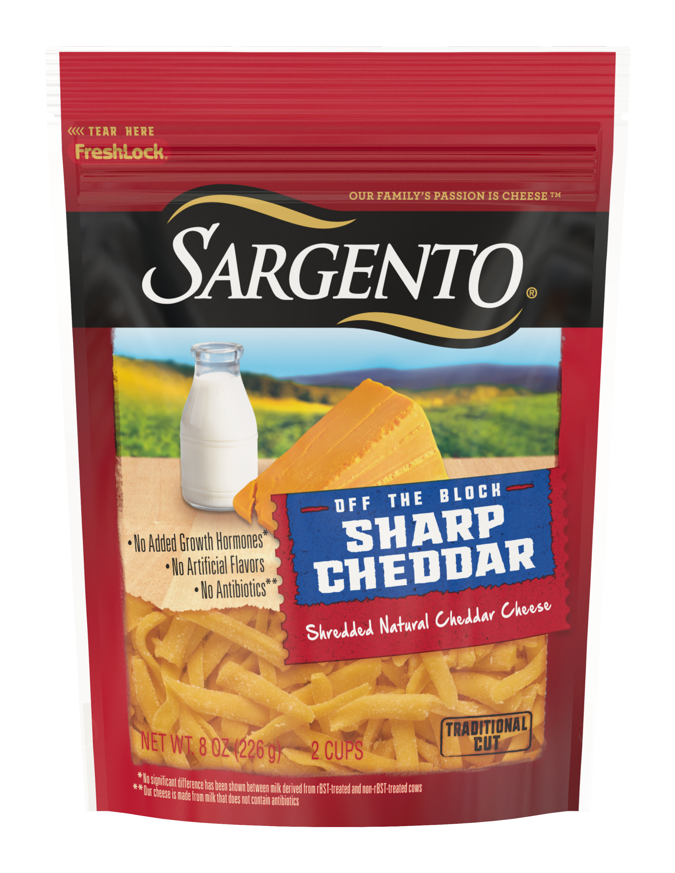 Sargento® Shredded Sharp Natural Cheddar Cheese, Traditional Cut