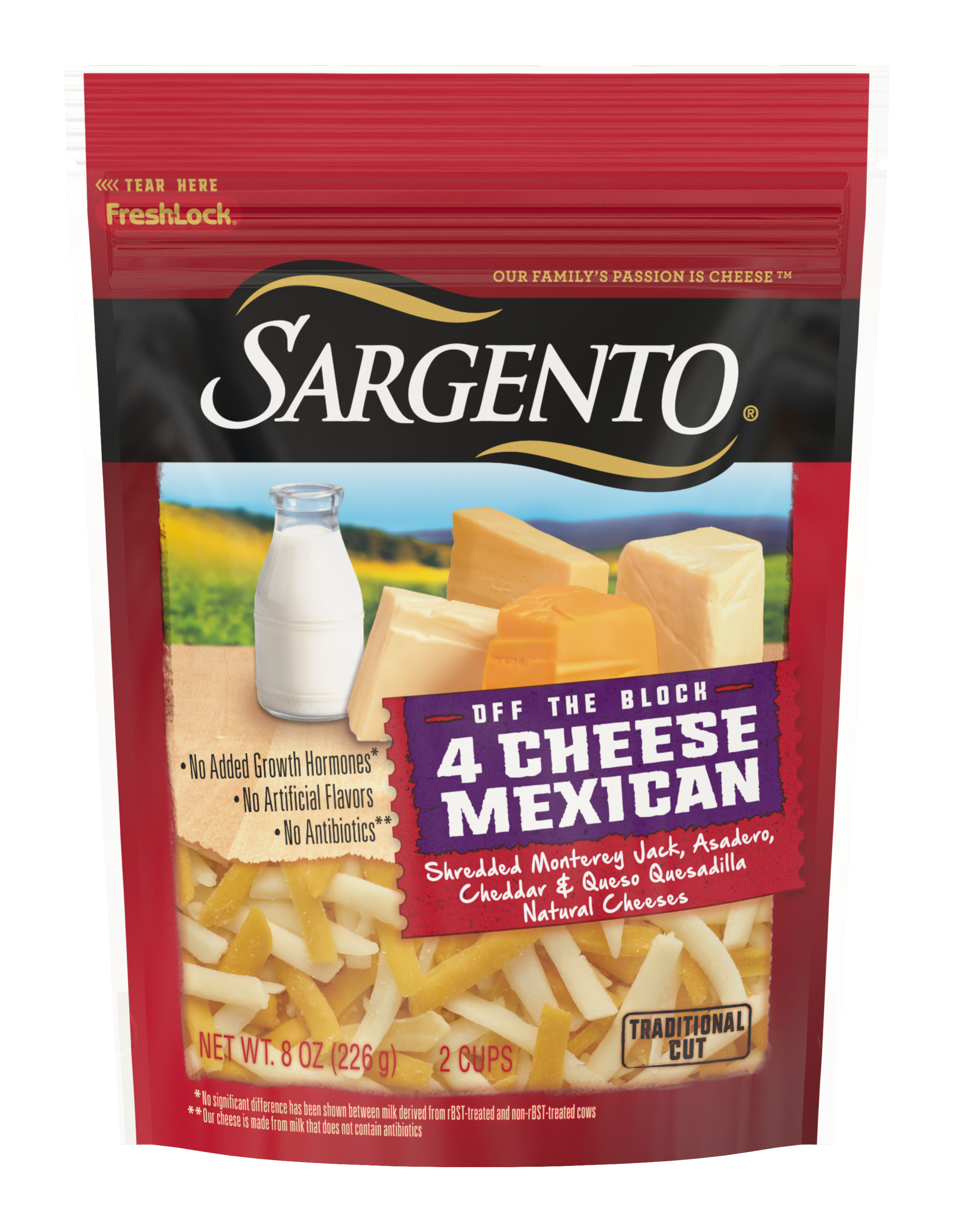 Sargento® Shredded 4 Cheese Mexican Natural Cheese, Traditional Cut