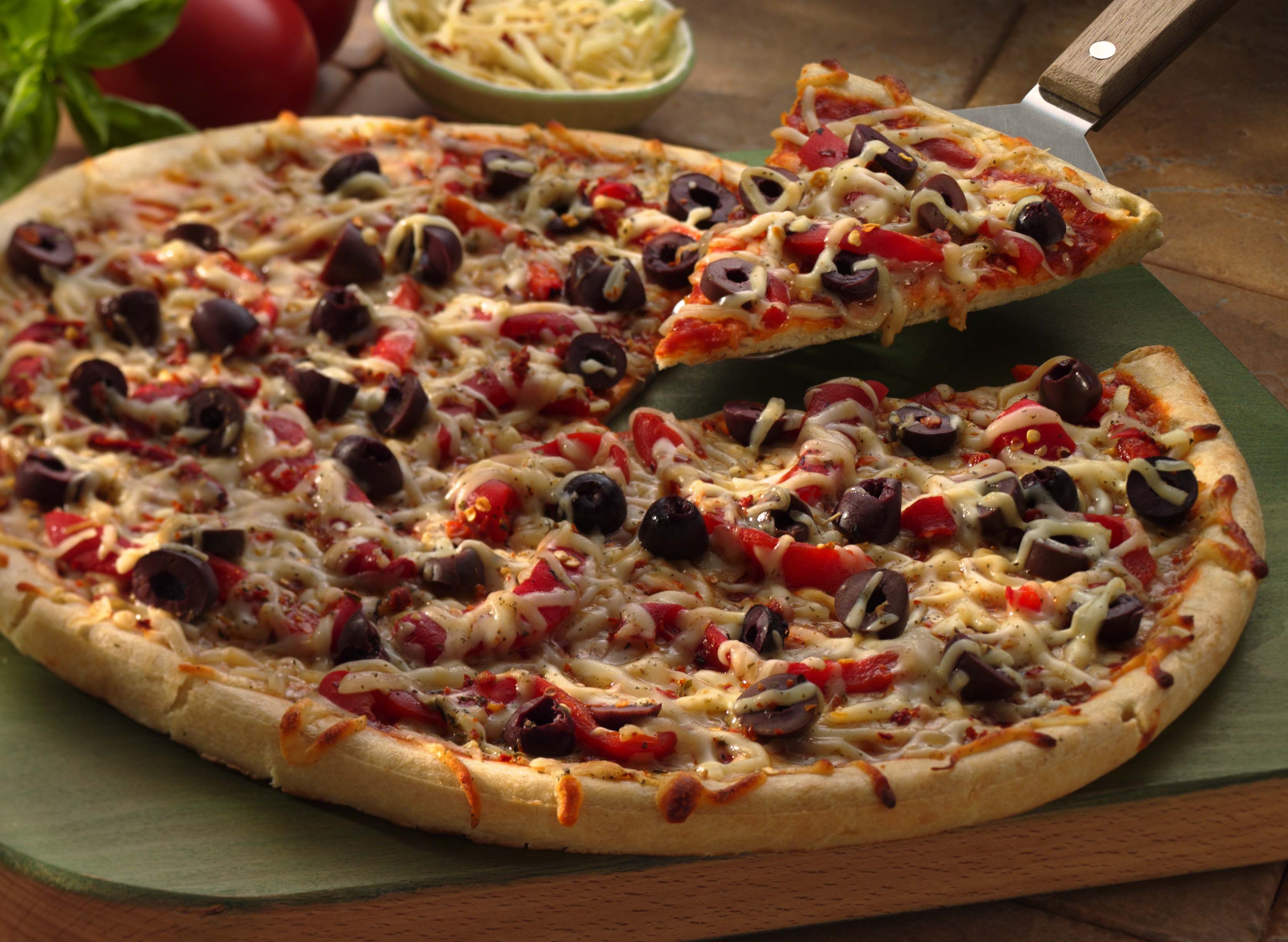 Sicilian Pizza with Black Olives and Mushrooms Recipe