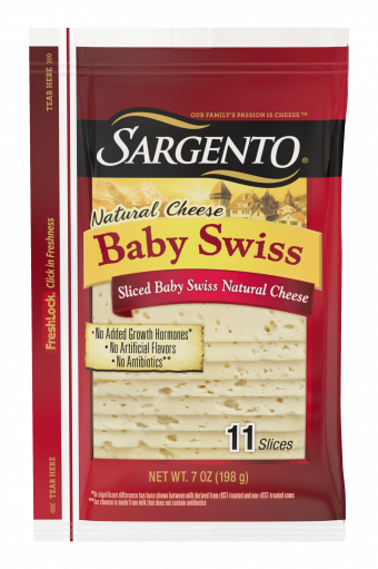 Sargento® Sliced Baby Swiss Natural Cheese