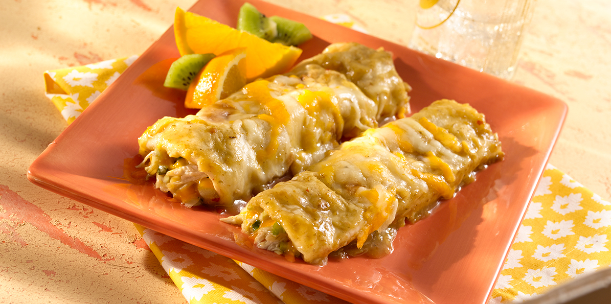 Green Chile Chicken Enchiladas