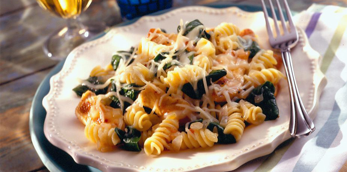 Chicken with Pasta and Spinach