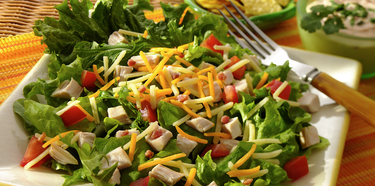 Tex-Mex Chicken, Greens, Cheddar, Bacon Salad