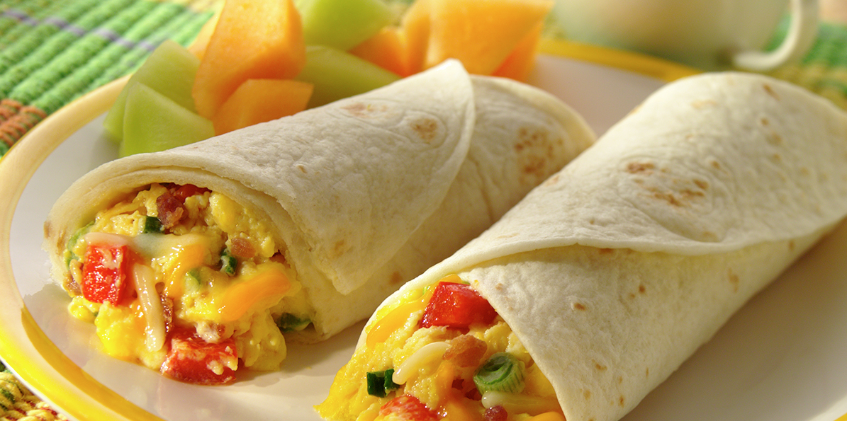 Cheddar Bacon Breakfast Wraps