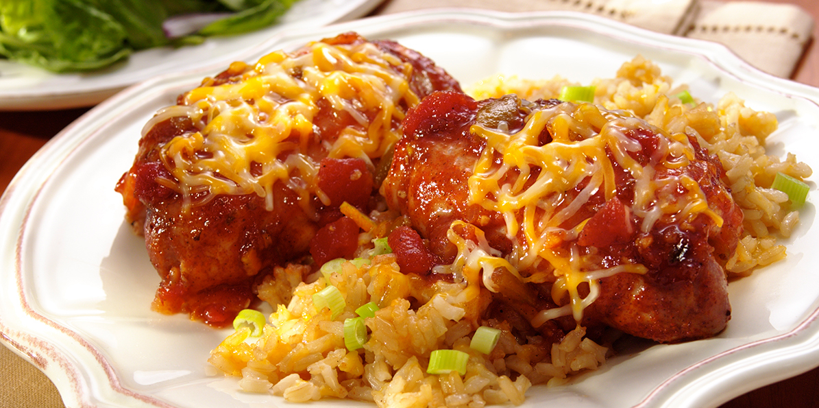 Glazed Chicken with Cheesey Rice