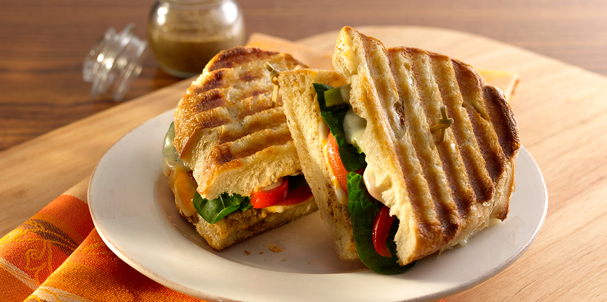 Veggie Stuffed Grilled Cheese Panini