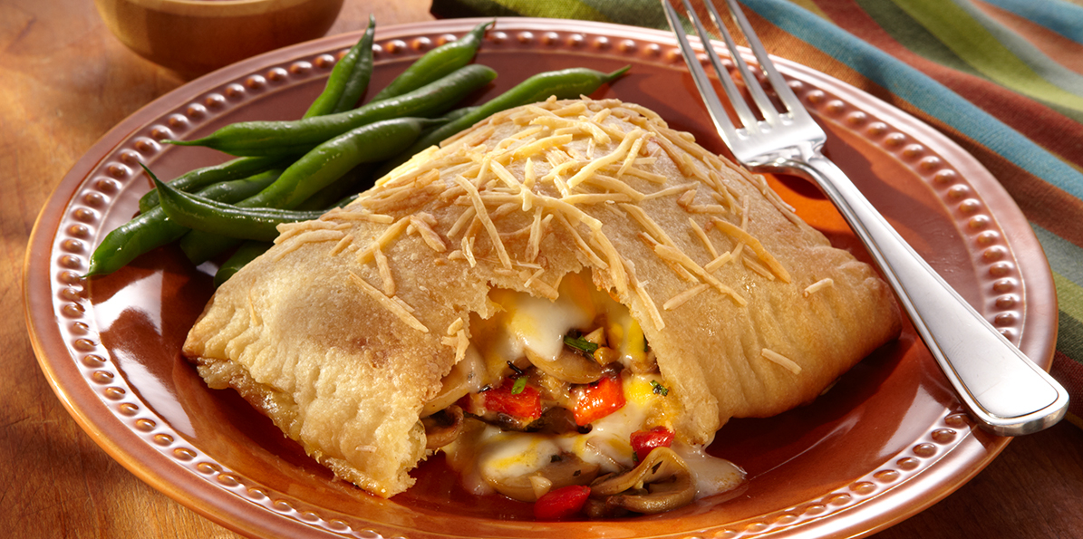 Cheese, Mushroom & Red Pepper Calzones