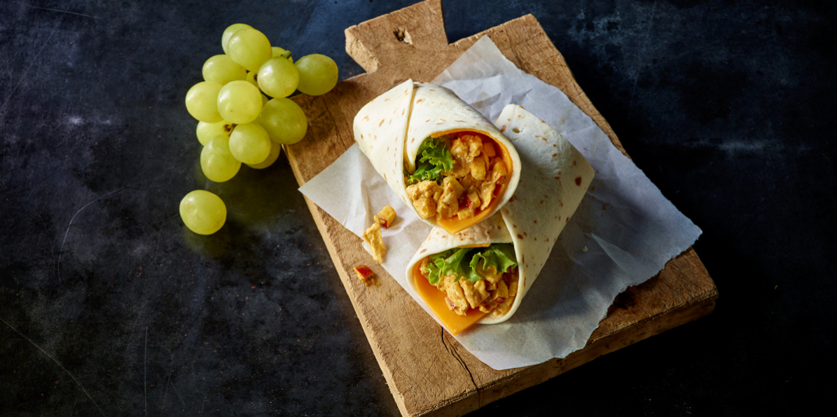 Curried Chicken & Cheddar Wraps