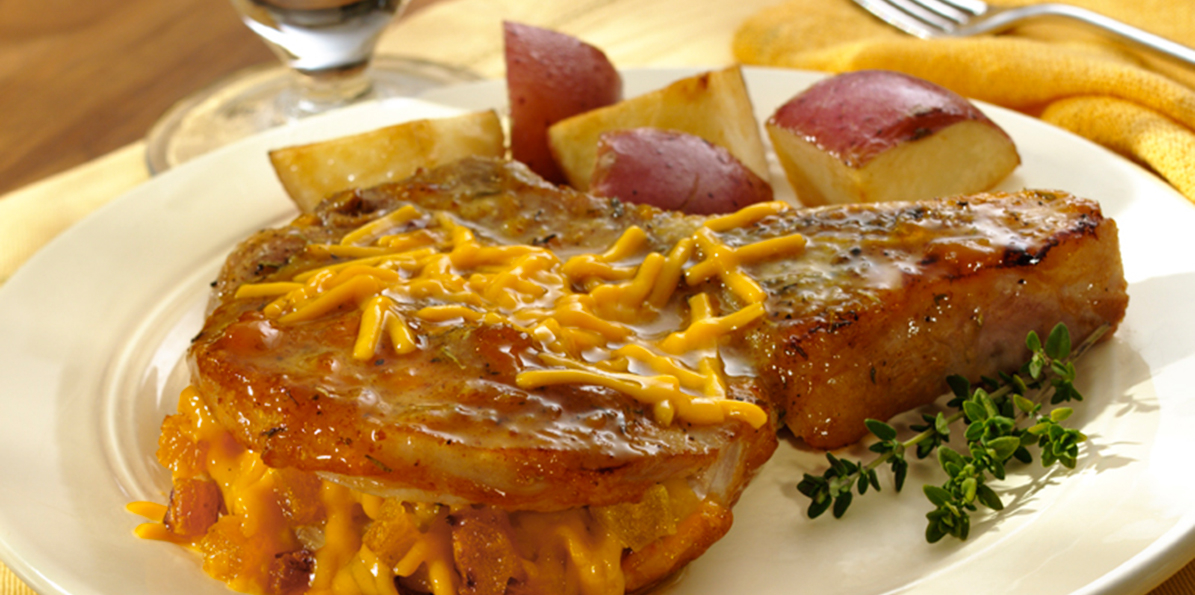 Cheddar & Apricot Pork Chops