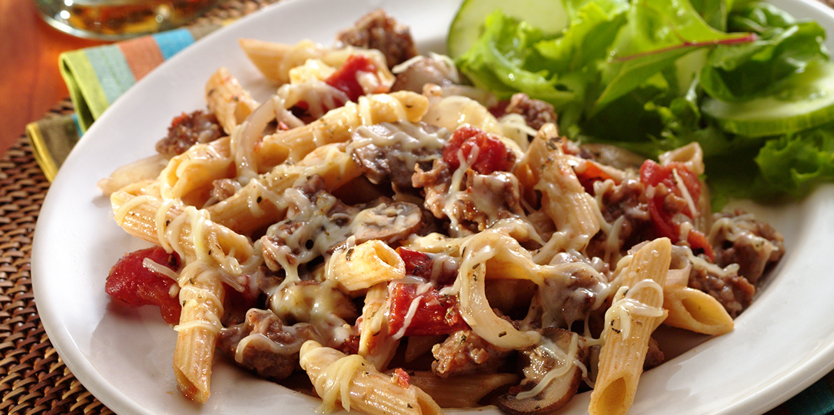 Penne with Sausage & Mushrooms