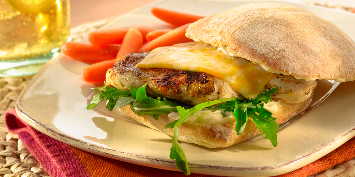 Grilled Chicken & Marbled Cheese Sandwiches