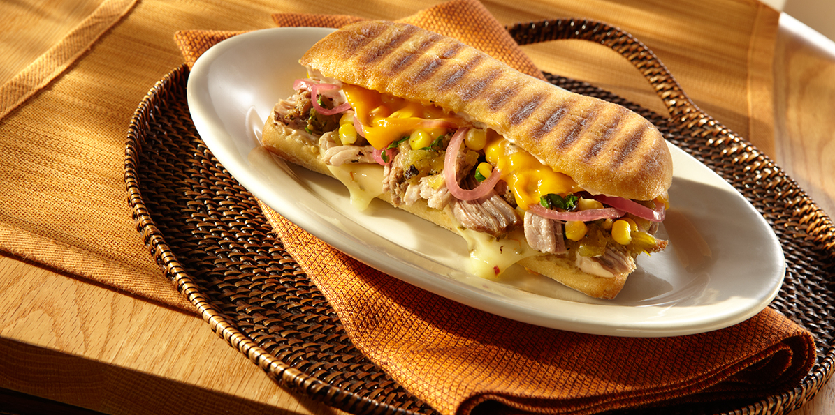 Roast Pork Panini with Two Cheeses