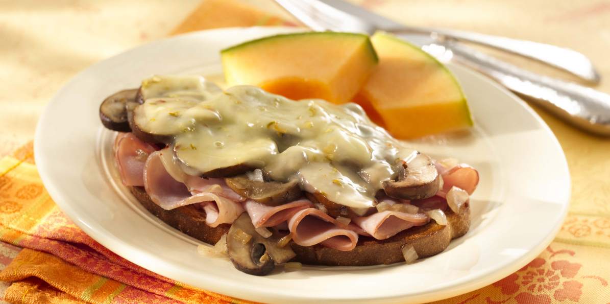 Mushroom, Ham & Cheese Sandwiches