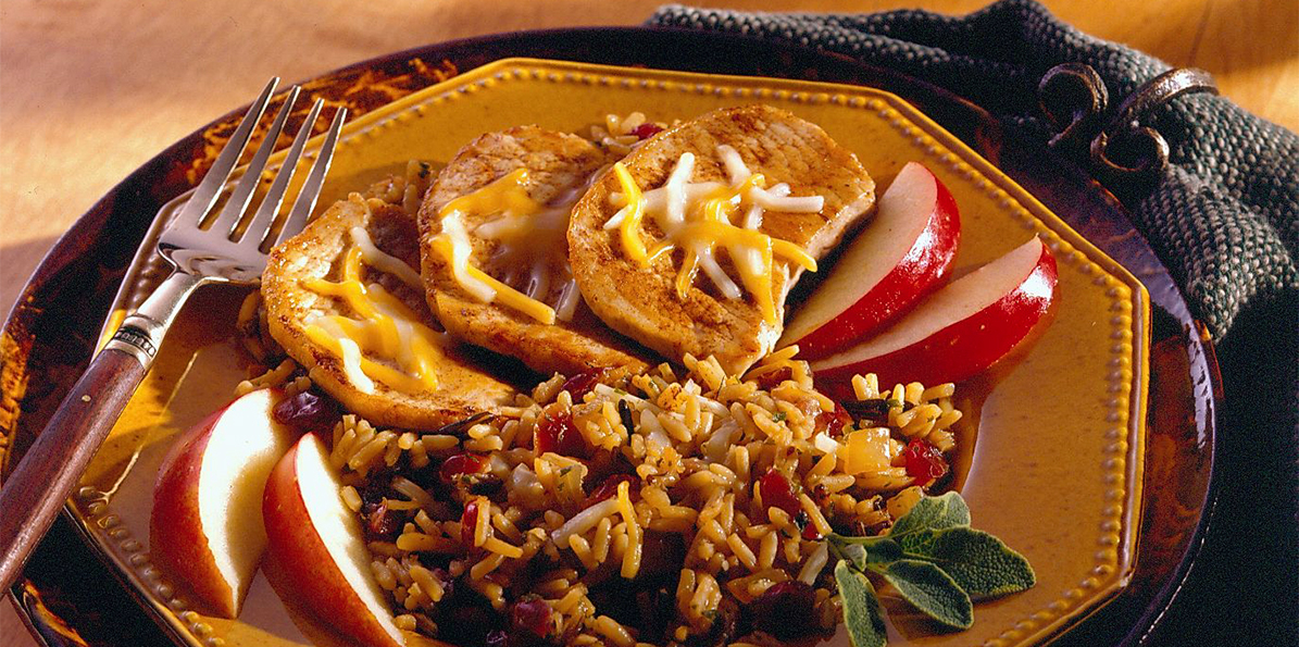 Sautéed Pork & Cheddar Wild Rice