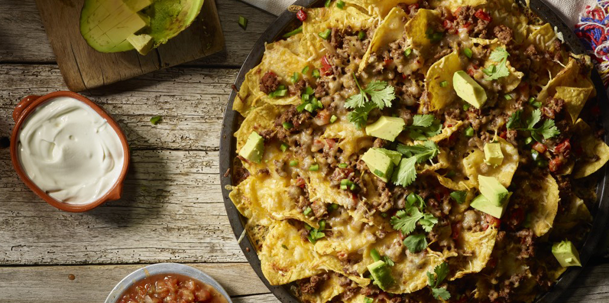 Beef & Cheddar Nachos