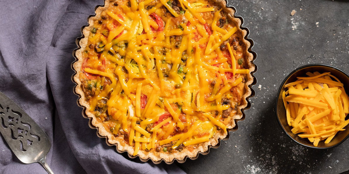 Vegetable and Aged Cheddar Quiche
