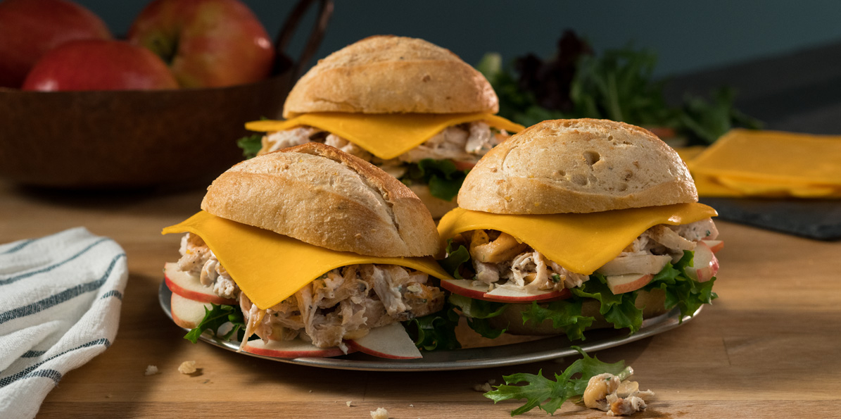Summer Chicken Salad Sliders with Ultra Thin Sharp Cheddar Cheese