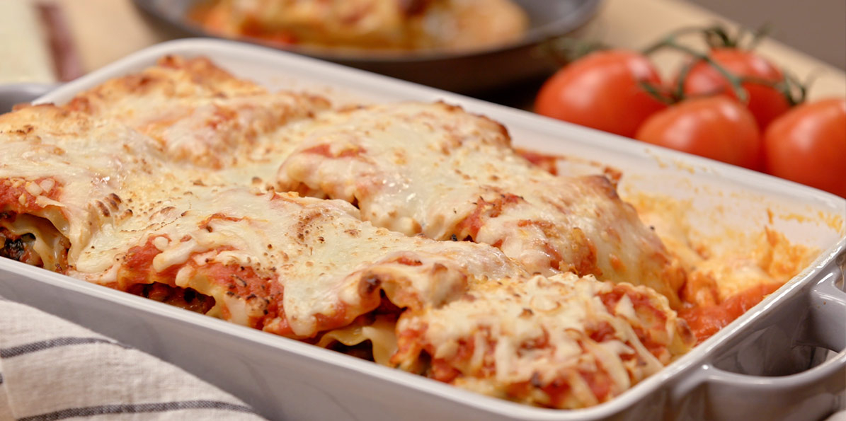 Sausage and Spinach Lasagna Rolls